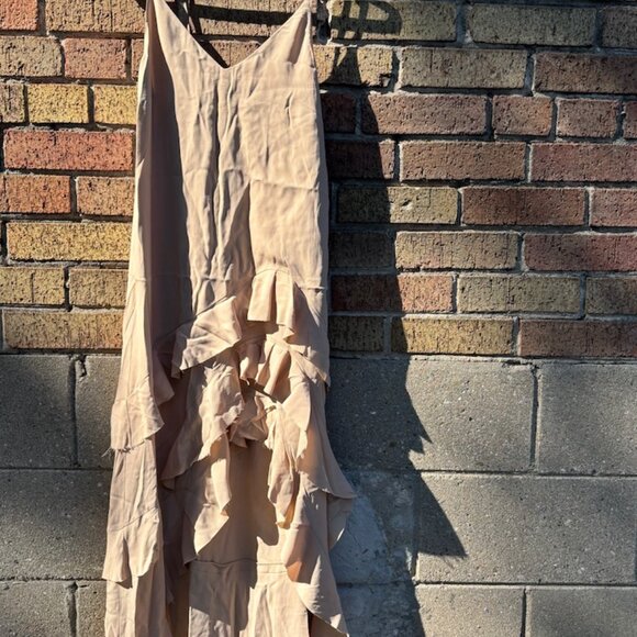 Nude Ruffle Maxi Slip Dress - Picture 2 of 2